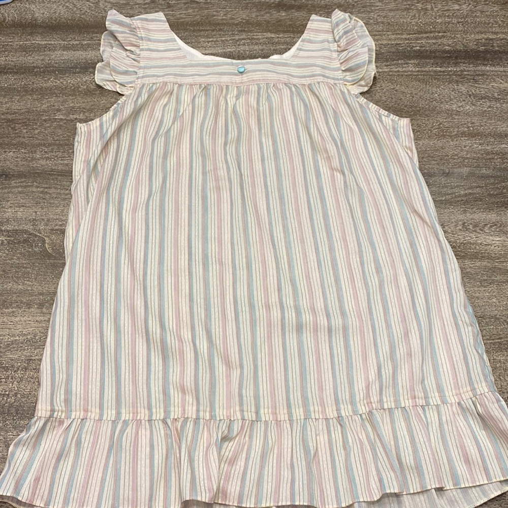 Pinstripe Frayed Ruffle doll dress